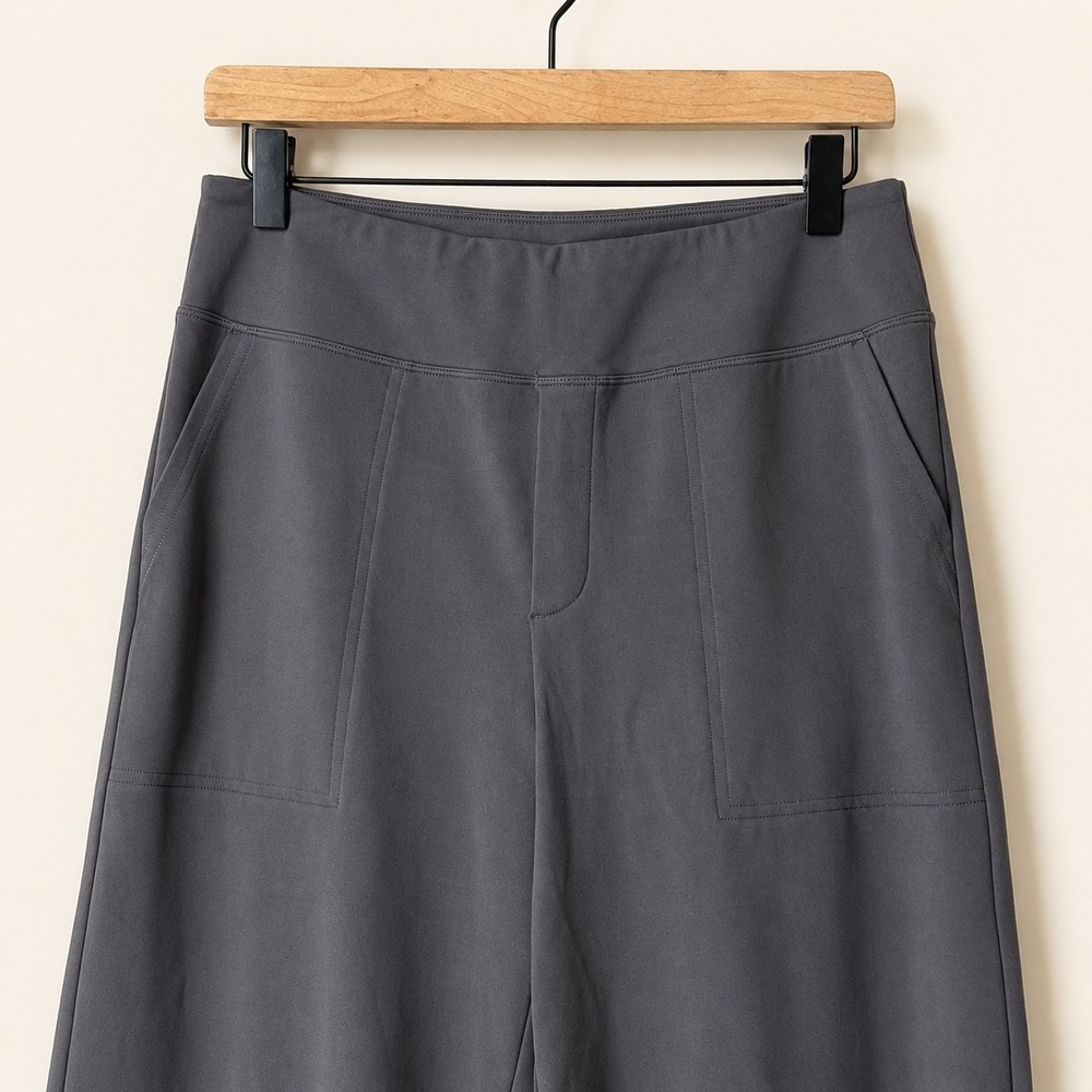 G4Free Gray Pull On Wide Leg Pants Stretch Size L 12/14 - Picture 3 of 7